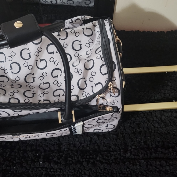 GUESS Monogram Black and White Travel Bag - Picture 4 of 8